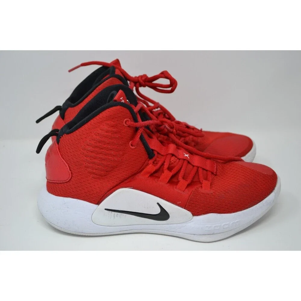 Nike Hyperdunk X‎ AR0467-600 Men's 6 Basketball Shoes Red White Mid Top Sneakers